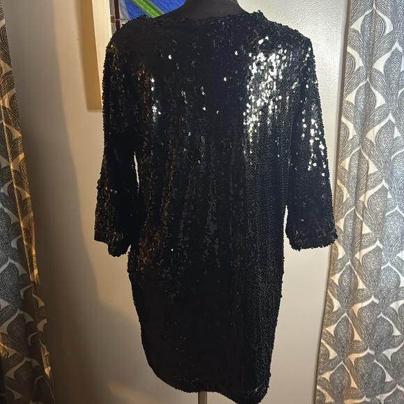 Esmara by Heidi Klum Sparkly Black Sequin Mini Shift Dress SZ Medium - Picture 5 of 8